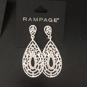 Rampage white pave earrings light weight